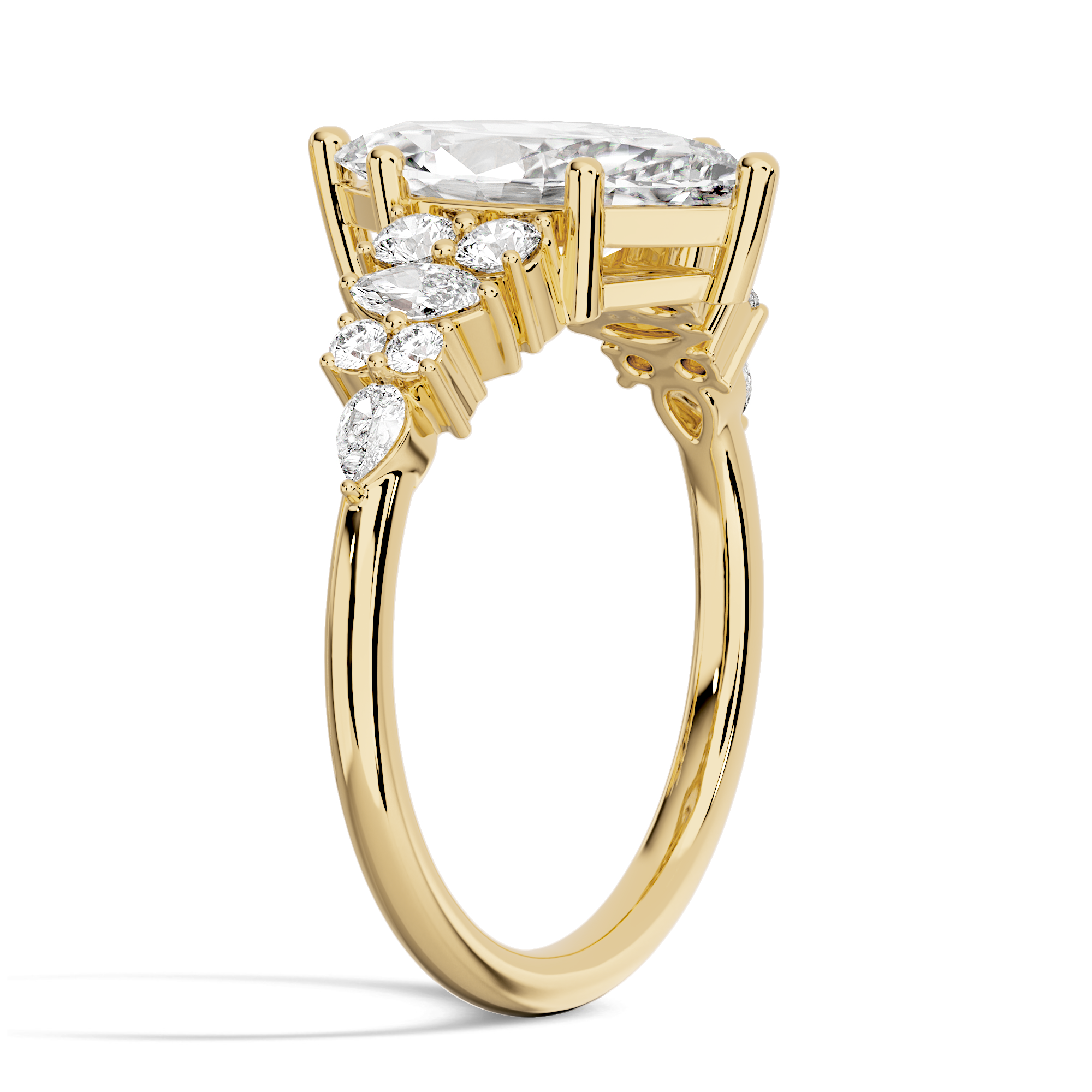 Hudson Engraved Three Stone Diamond Ring (1/3 ct. tw.) — Side profile