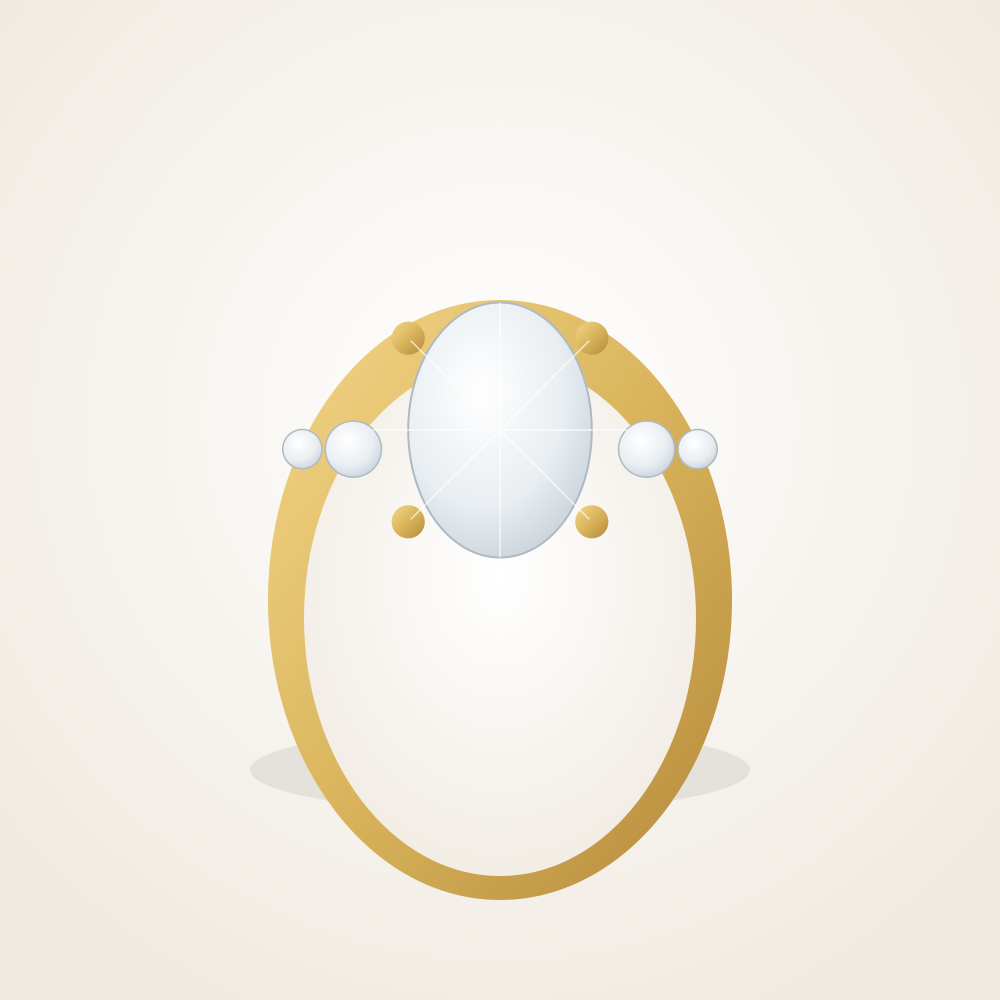 Aurelia Three-Stone Diamond Ring — Side profile
