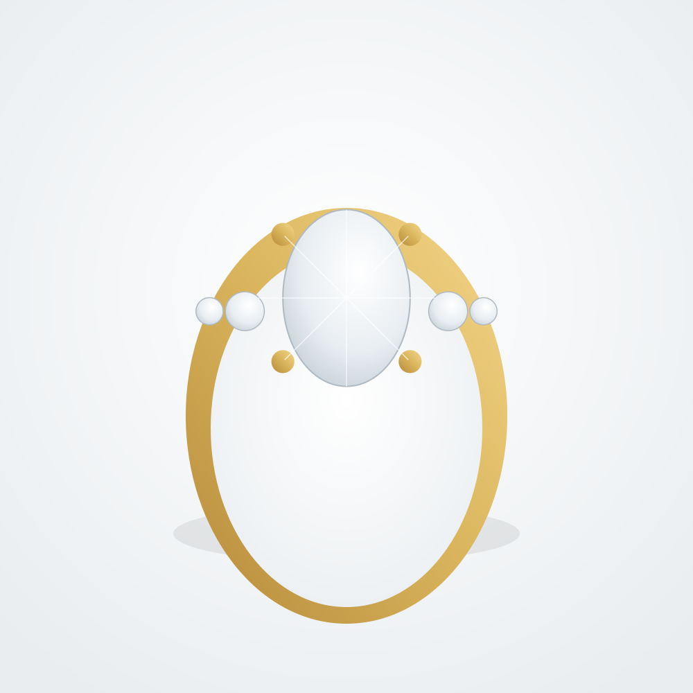 Aurelia Three-Stone Diamond Ring — Back view