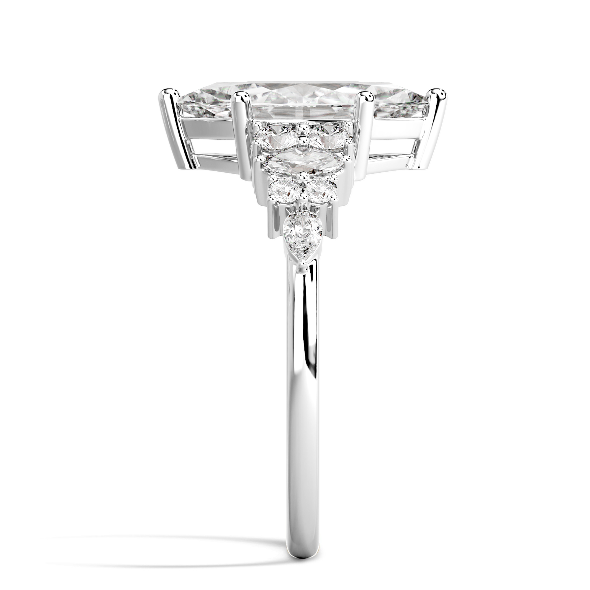 14K Yellow Gold Hudson Engraved Three Stone Diamond Ring (1/3 ct. tw.) — Back view