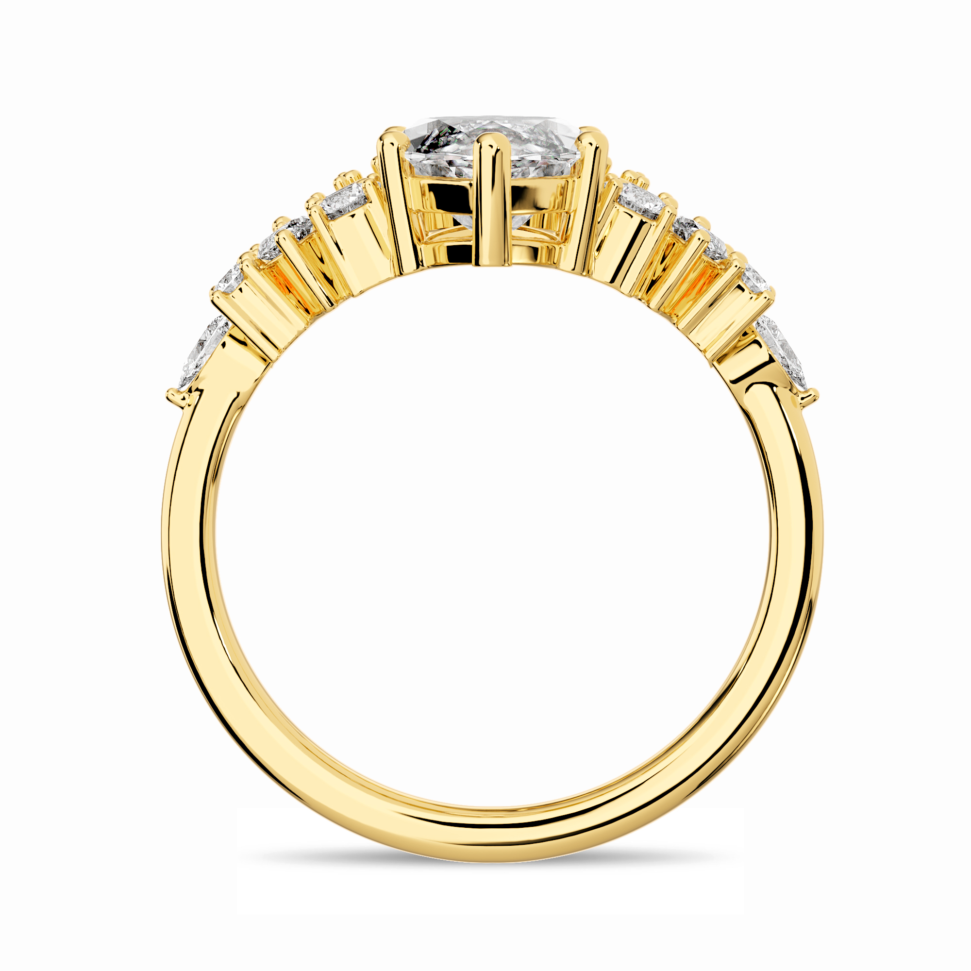 14K Yellow Gold Luxe Nadia Diamond Ring — On-hand