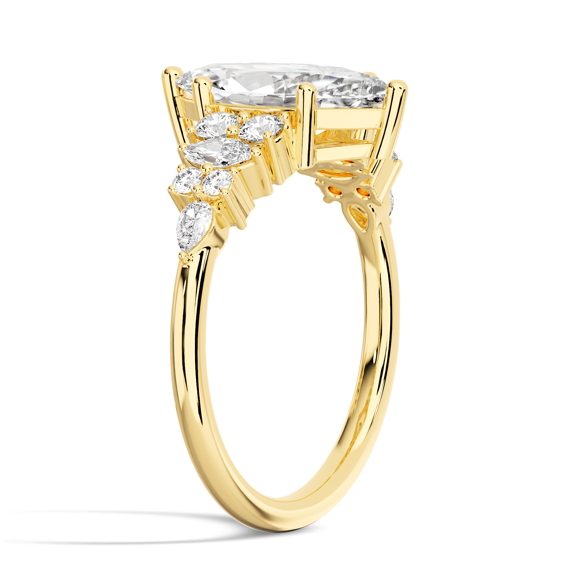 14K Yellow Gold Luxe Nadia Diamond Ring — Back view