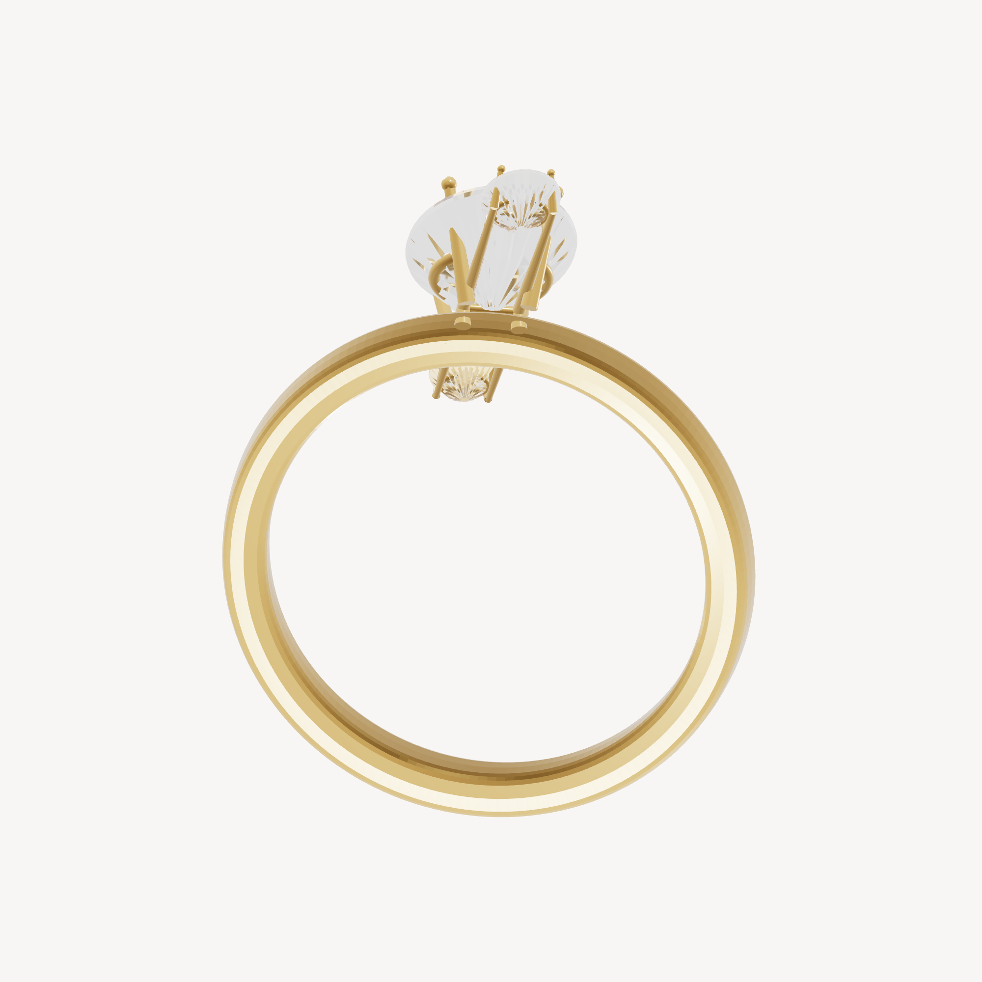 Trilogy Three-Stone Diamond Ring — Back view