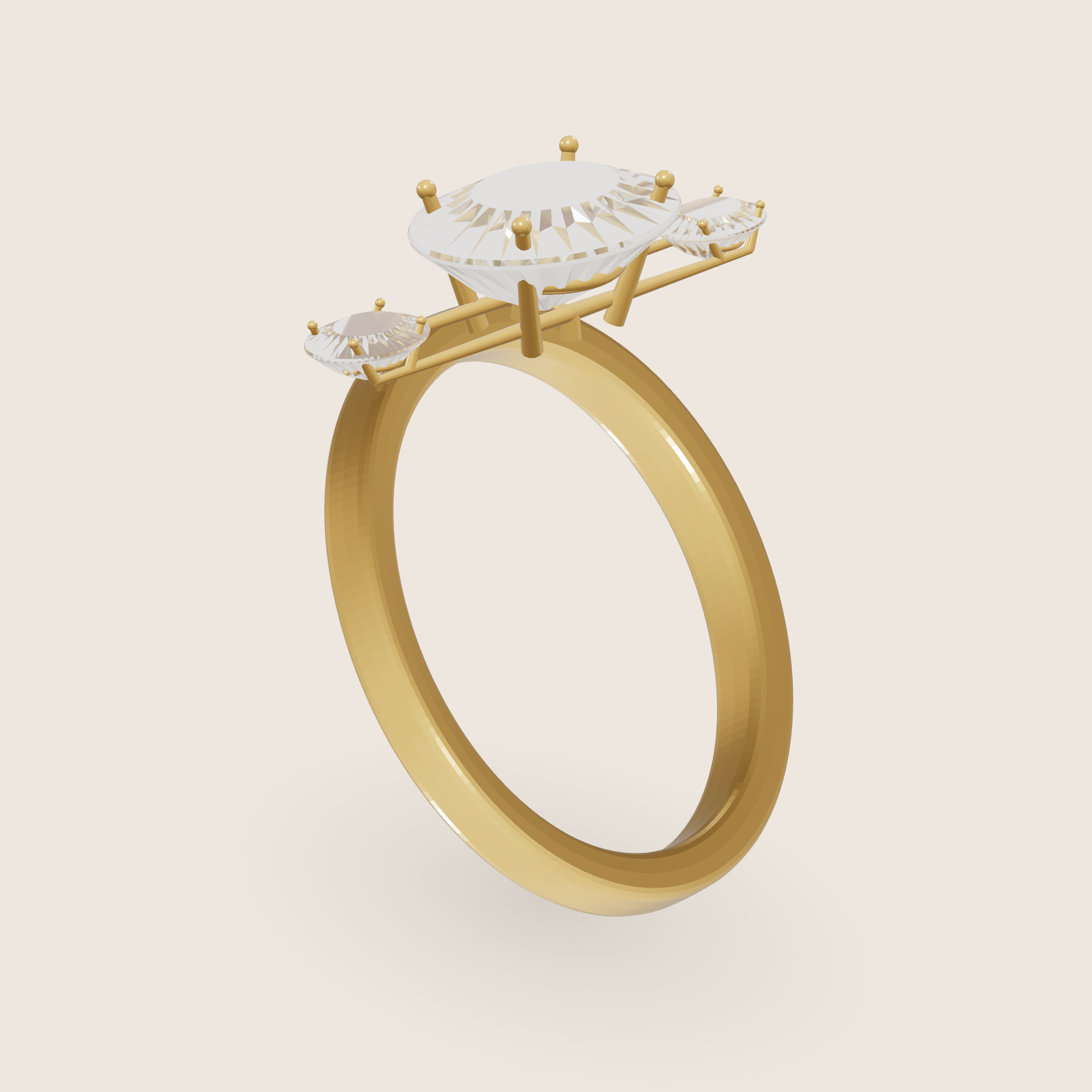 Trilogy Three-Stone Diamond Ring — Interactive / 360